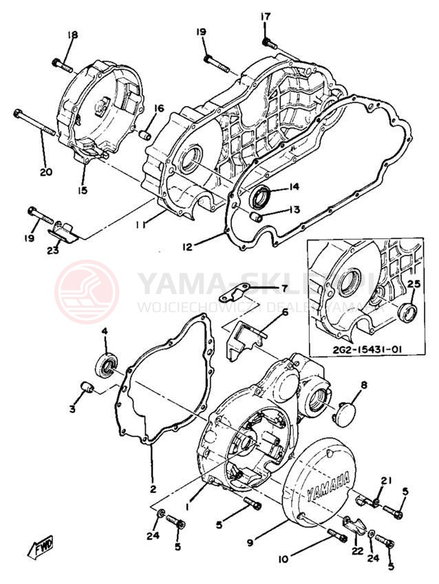 Schemat "Pokrywa silnika" do Yamaha XS750SE