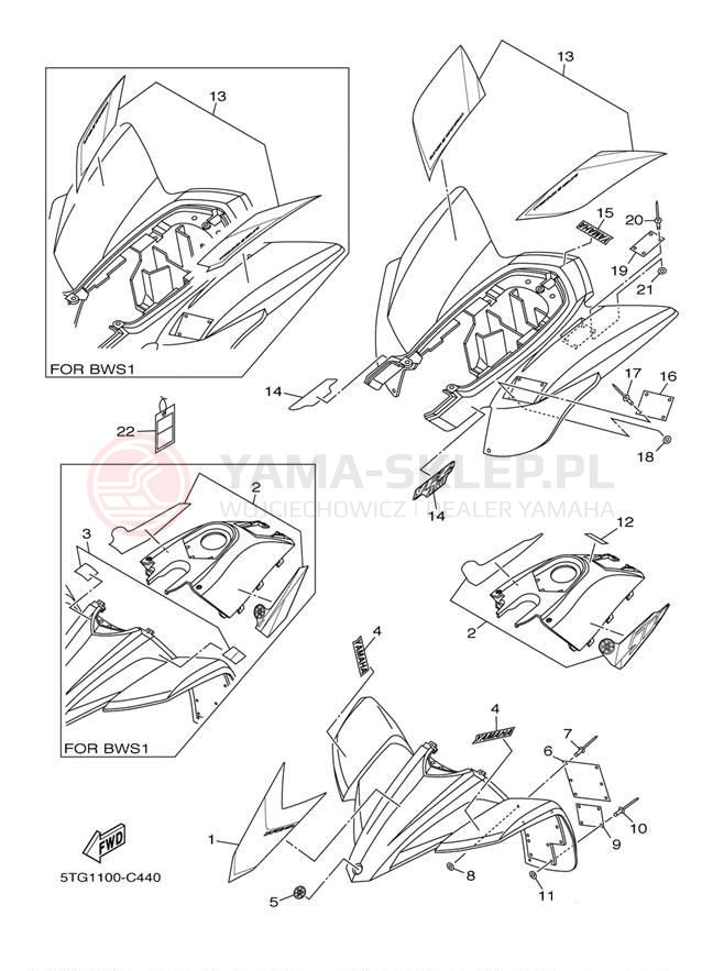 Schemat "naklejki" do Yamaha YFZ450 YFZ450S