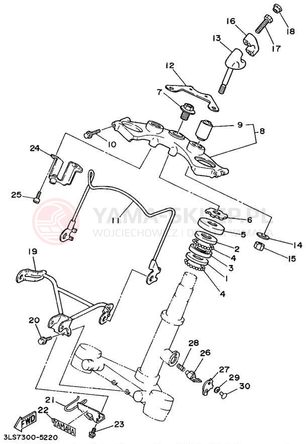 Schemat "Półki zawieszenia" do Yamaha VIRAGO 250 XV250G/XV250GC