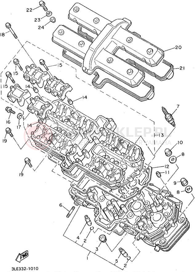 Schemat "głowica" do Yamaha FZR1000G/FZR1000GC