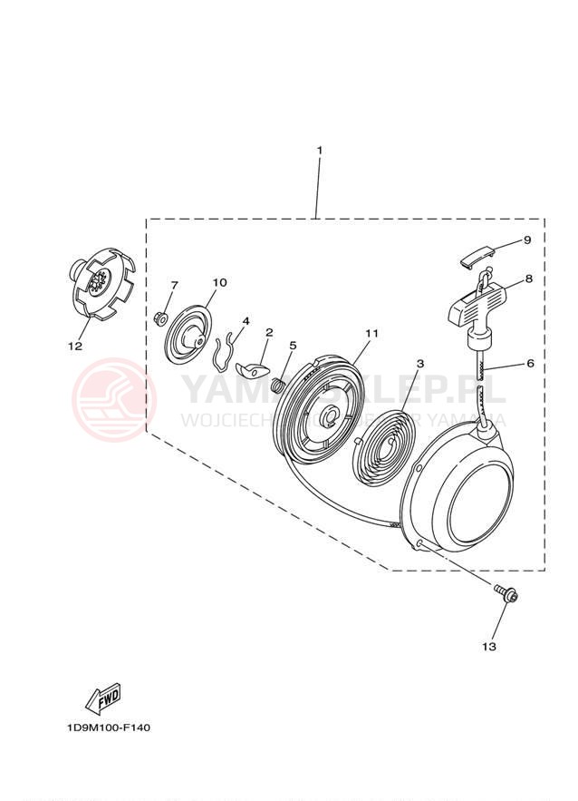 Schemat "rozrusznik" do Yamaha GRIZZLY 450 HUNTER YFM45FGHX