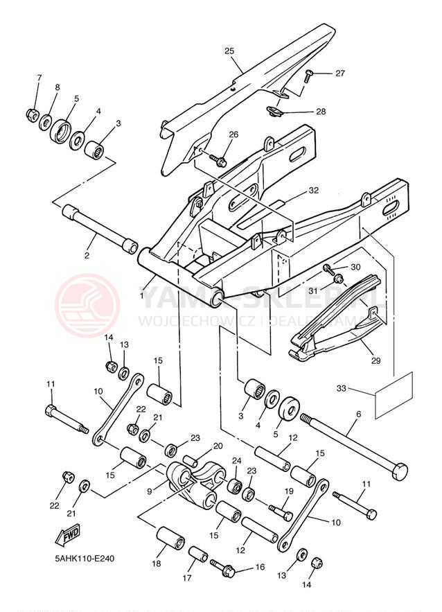 Schemat "wahacz" do Yamaha YZF600R YZF600RW/YZF600RWC