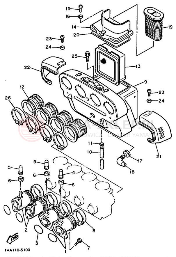 Schemat "Filtr powietrza" do Yamaha MAXIM X XJ700XNC/XJ700XN