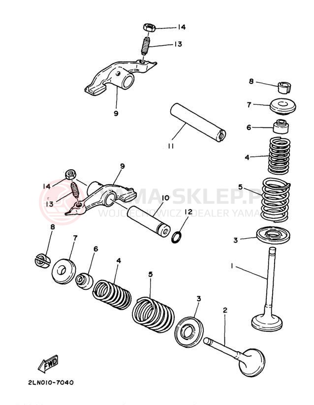 Schemat "zawory" do Yamaha SEROW XT225J/XT225JC
