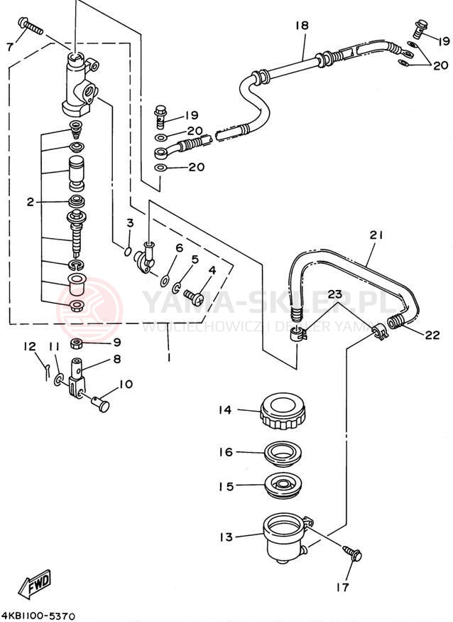 Schemat "Pompa hamulcowa tył" do Yamaha YFM35FXG