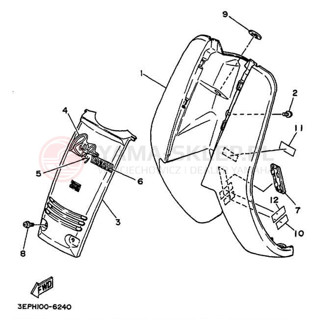 Schemat "Nadwozie przód" do Yamaha RAZZ SH50M