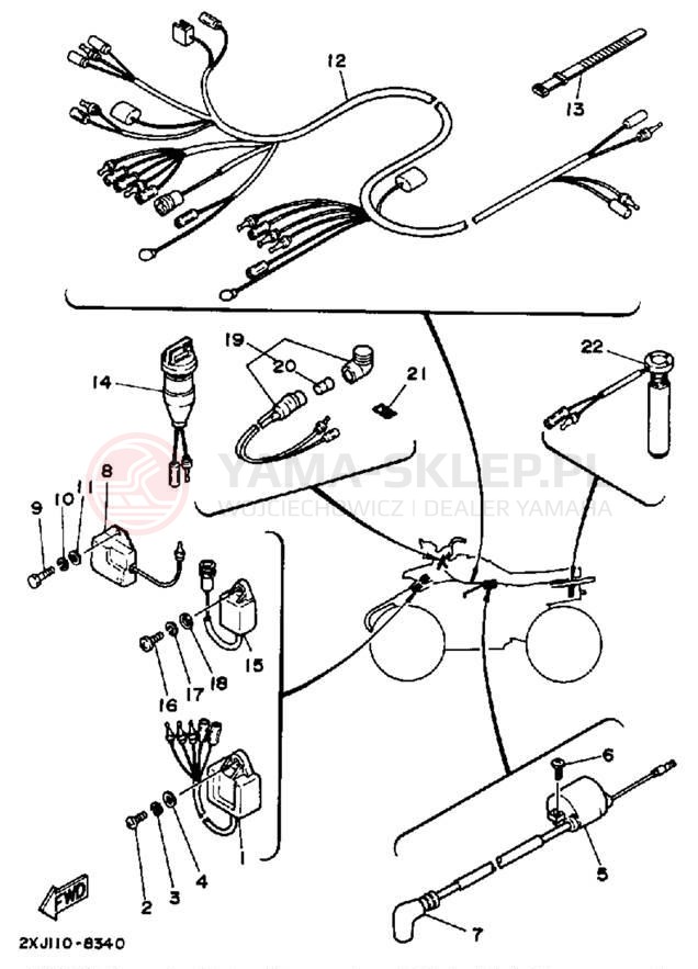Schemat "układ elektryczny" do Yamaha BLASTER YFS200A