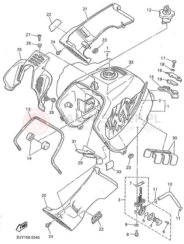 Schemat "zbiornik paliwa" do Yamaha XT600EG/XT600EGC