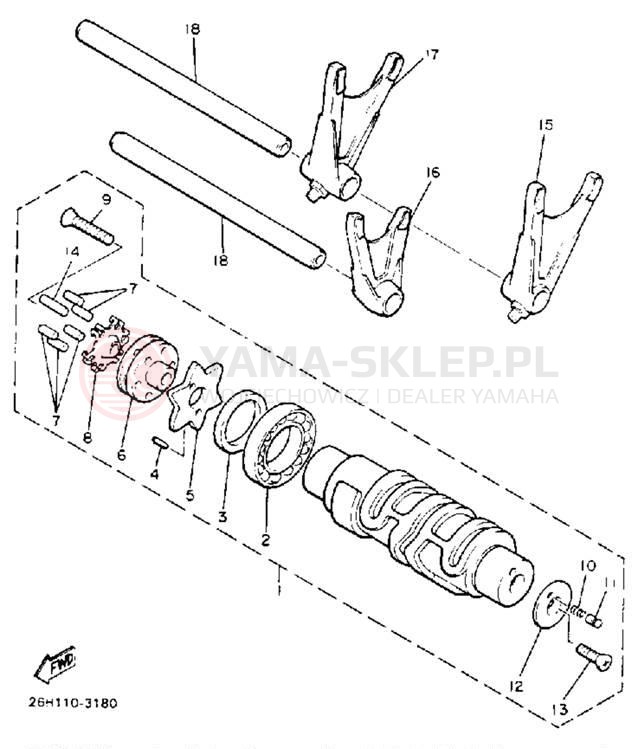 Schemat "Wodziki, automat" do Yamaha XVZ13DEC/XVZ13DE