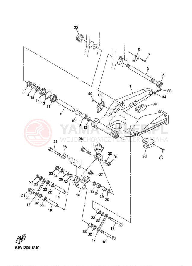 Schemat "wahacz" do Yamaha FJR1300 FJR13T/FJR13TC