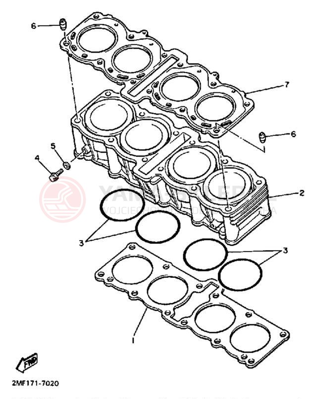 Schemat "cylinder" do Yamaha FZ700TC/FZ700T