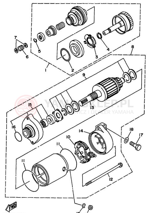 Schemat "rozrusznik" do Yamaha AR210 LST1200DD