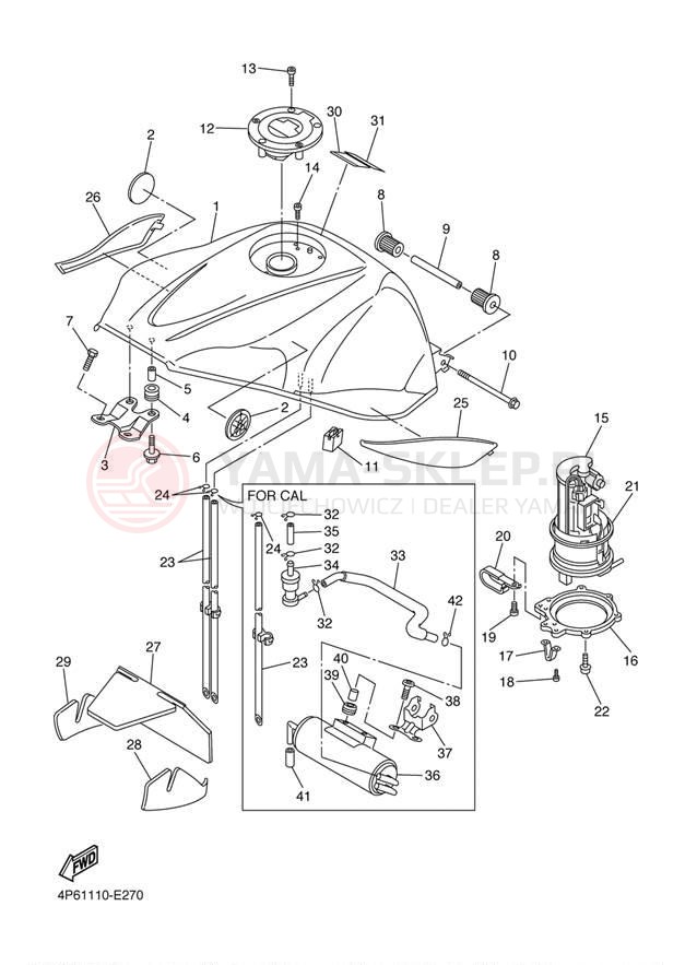 Schemat "zbiornik paliwa" do Yamaha R6S YZFR6SW/YZFR6SWC