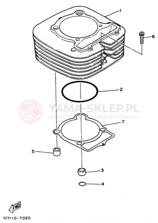 Schemat "cylinder" do Yamaha WARRIOR YFM350XF_M