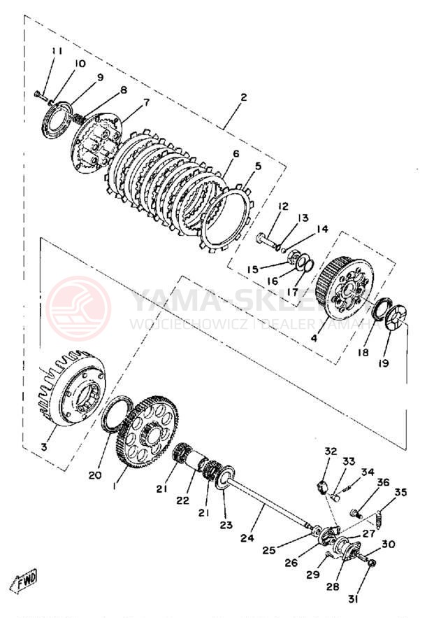 Schemat "sprzęgło" do Yamaha TZ250F