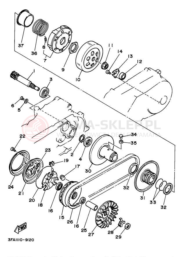 Schemat "sprzęgło" do Yamaha BREEZE YFA1K
