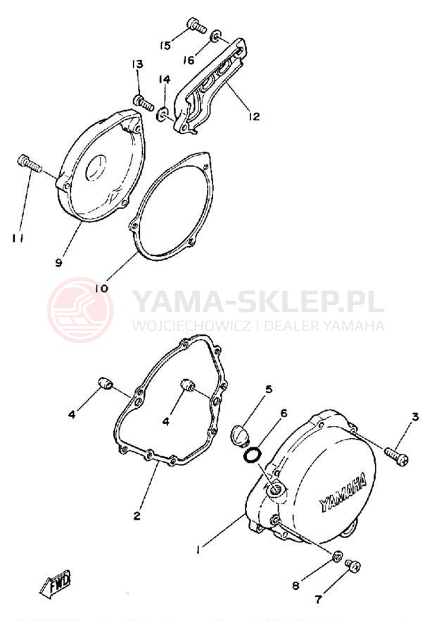 Schemat "Pokrywa silnika" do Yamaha IT175G