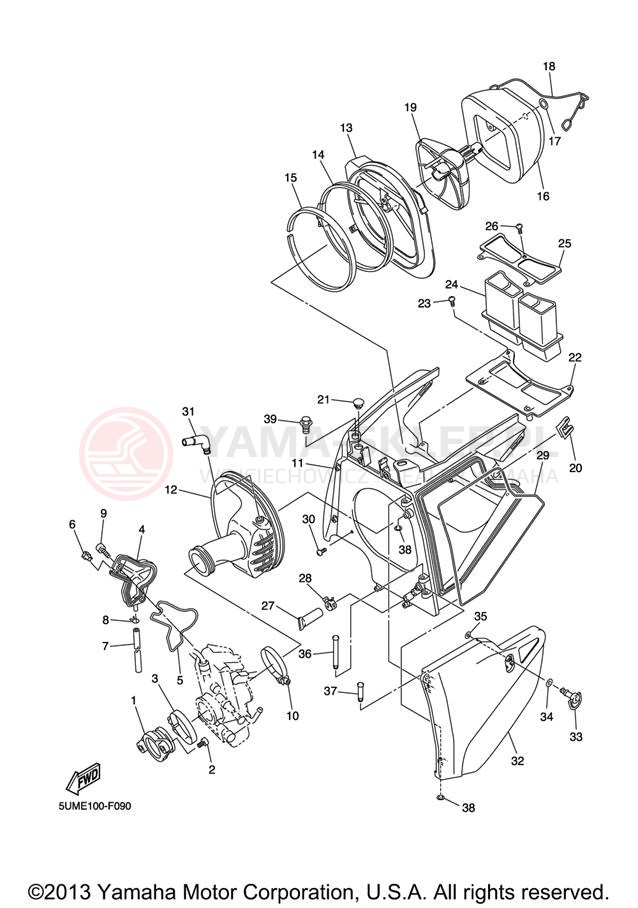 Schemat "Wtrysk paliwa" do Yamaha WR250FX WR250FX