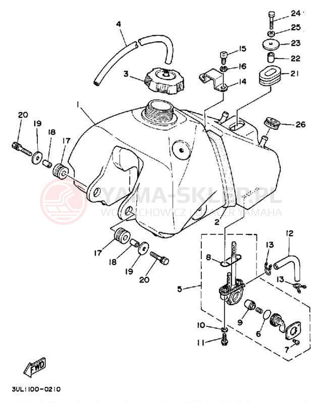 Schemat "zbiornik paliwa" do Yamaha RT100A