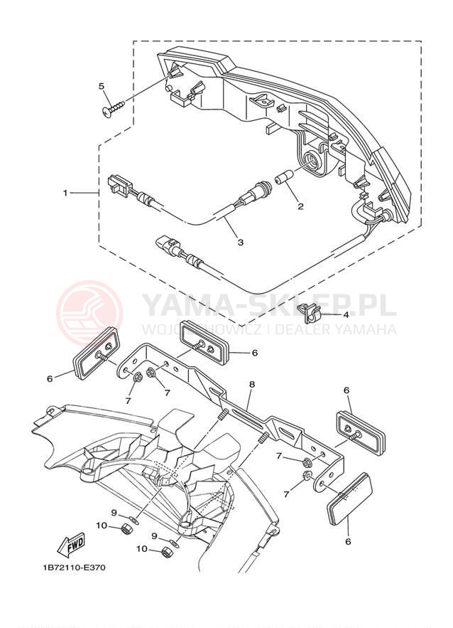 Schemat "lampa tył" do Yamaha MORPHOUS CP250W