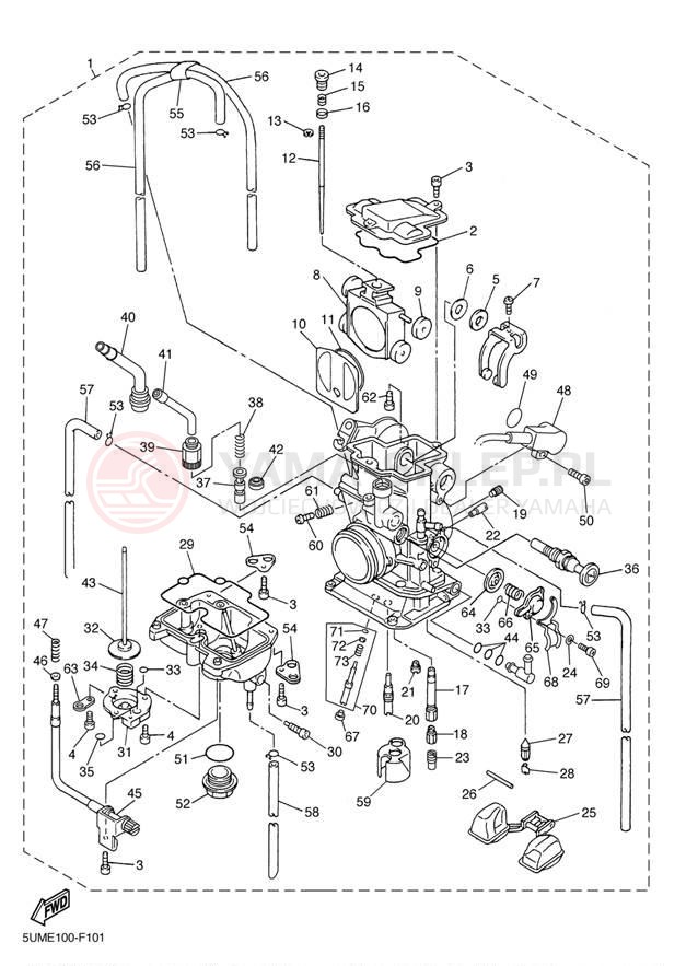 Schemat "Gaźnik" do Yamaha WR250F WR250FW