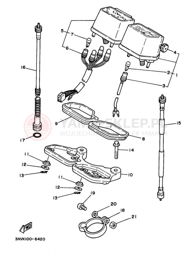 Schemat "licznik" do Yamaha XT350J/XT350JC