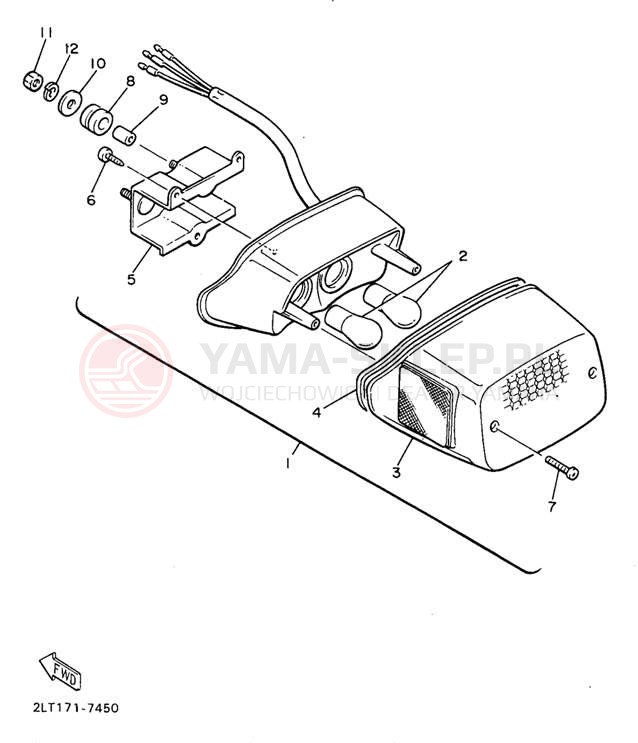Schemat "lampa tył" do Yamaha V-MAX 1200 VMX12JC/VMX12J