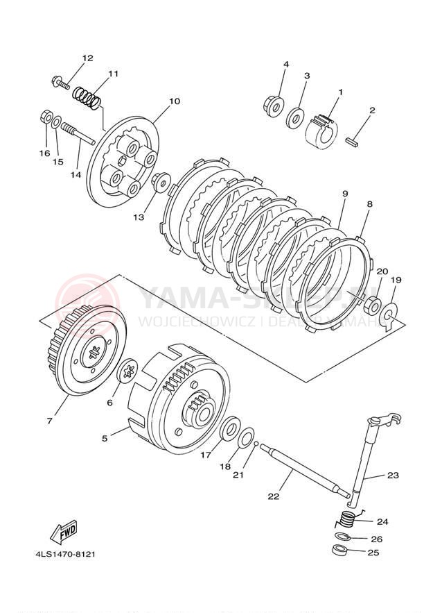Schemat "sprzęgło" do Yamaha TTR125LE TTR125LER/TTR125ER