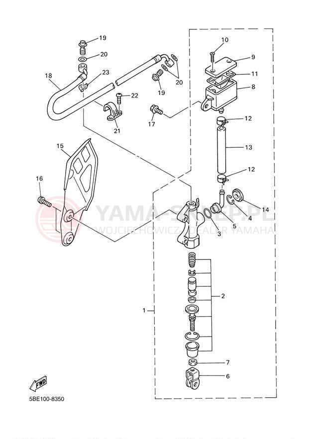 Schemat "Pompa hamulcowa tył" do Yamaha WR426F WR426FP