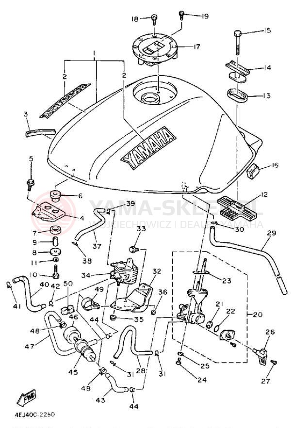 Schemat "zbiornik paliwa" do Yamaha SECA II XJ600SE/XJ600SEC