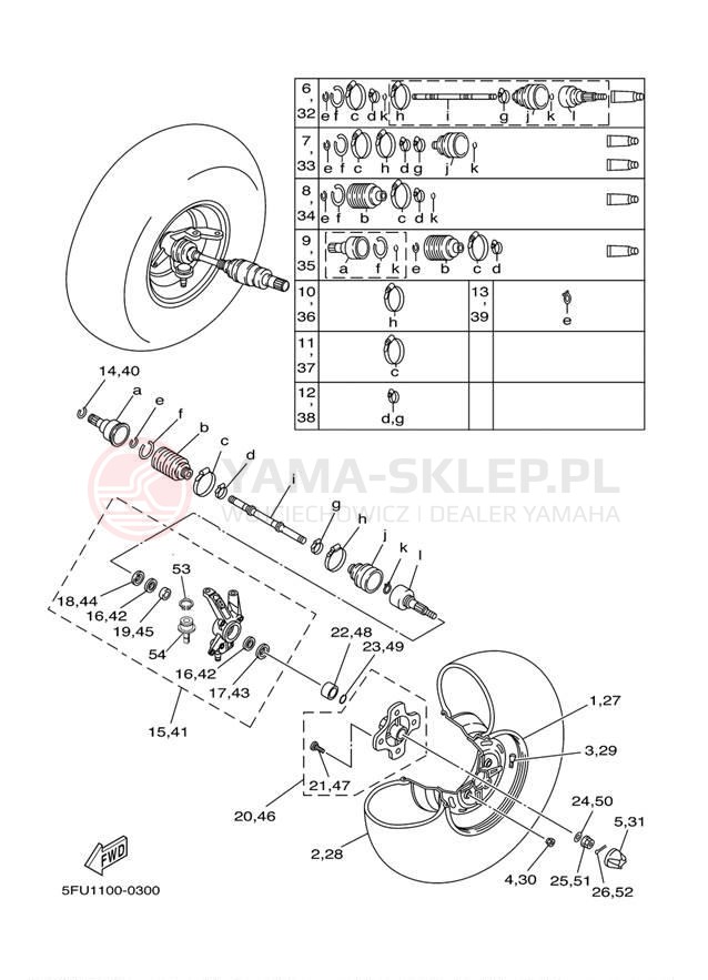 Schemat "Koło przód" do Yamaha BIG BEAR BUCKMASTER YFM400FHM