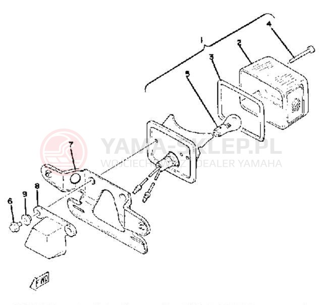 Schemat "lampa tył" do Yamaha QT50J
