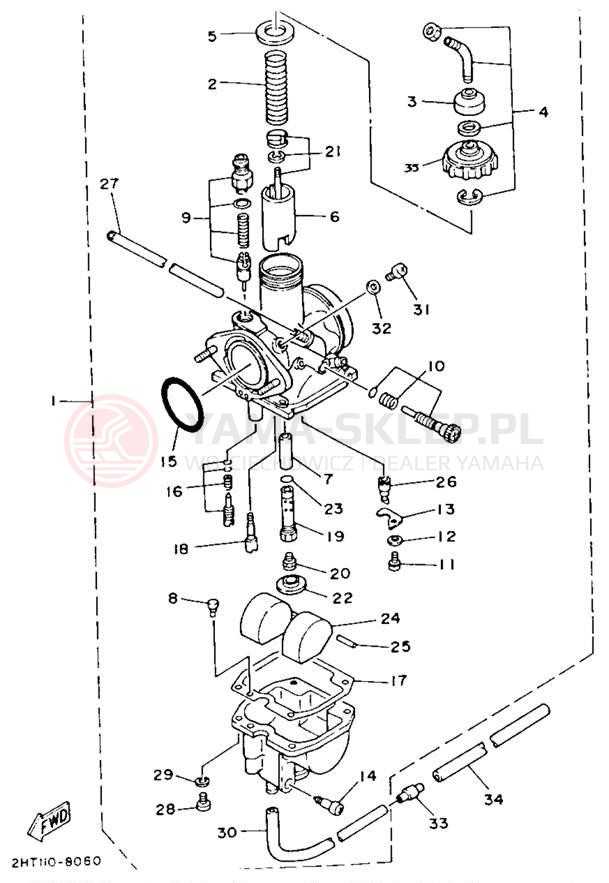 Schemat "Gaźnik" do Yamaha MOTO-4 YFM225U