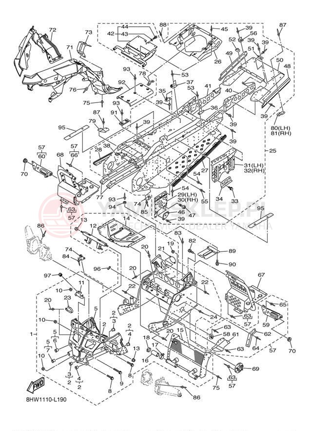 Schemat "rama" do Yamaha VECTOR LTX RS90PLTBB/RS90PLTBR