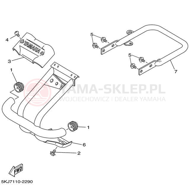 Schemat "osłona / stelaż" do Yamaha BLASTER YFS200P