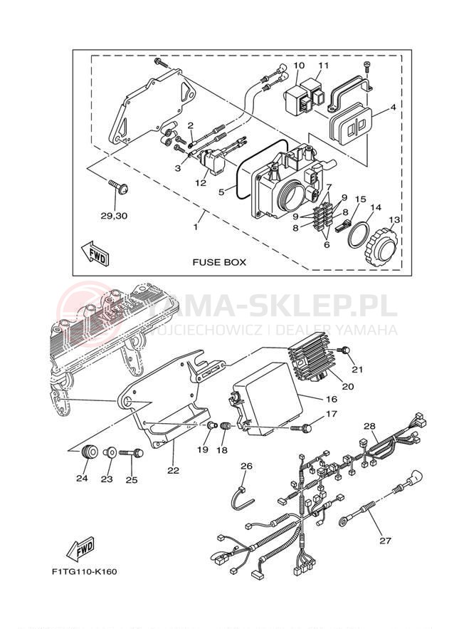 Schemat "układ elektryczny" do Yamaha AR210 FRT1100AK