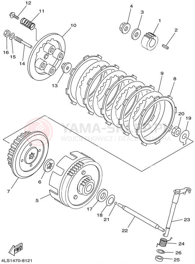 Schemat "sprzęgło" do Yamaha TTR125_L TTR125LP/TTR125P