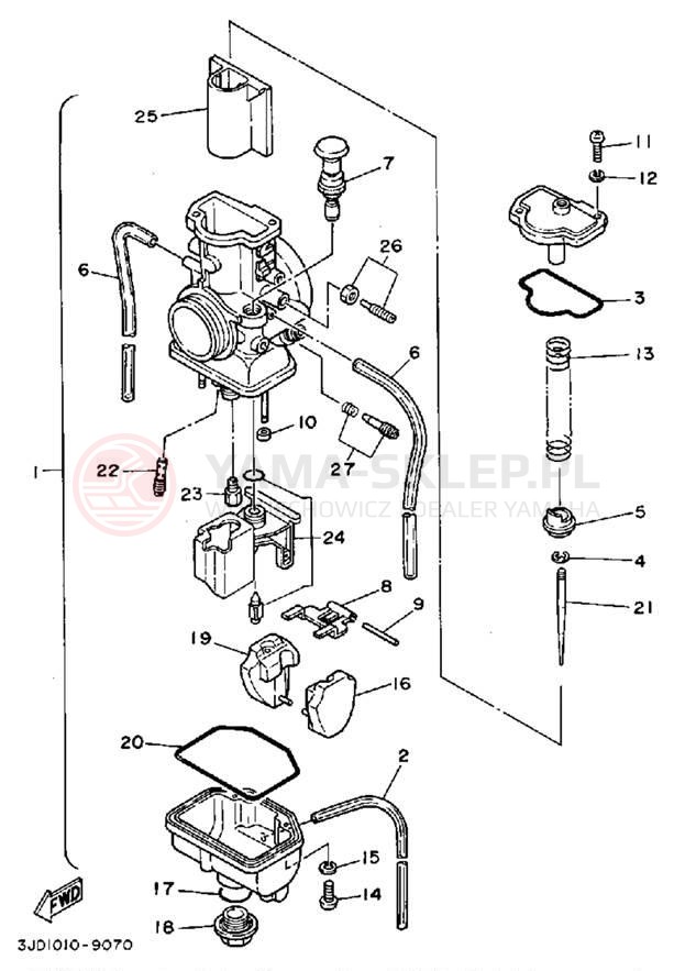 Schemat "Gaźnik" do Yamaha YZ250WRW