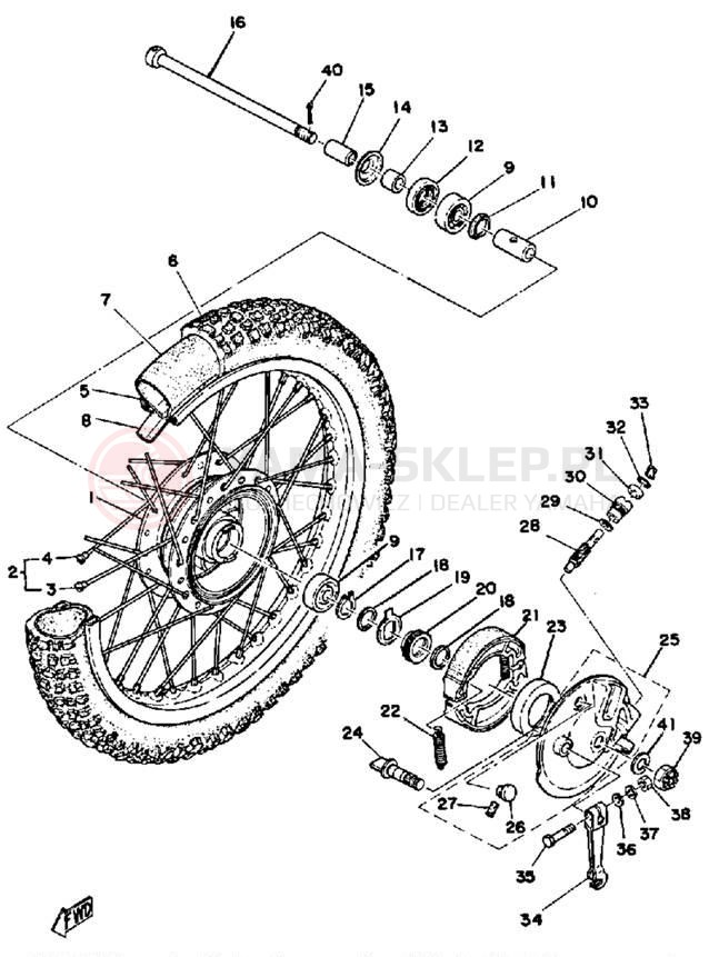 Schemat "Koło przód" do Yamaha DT100C