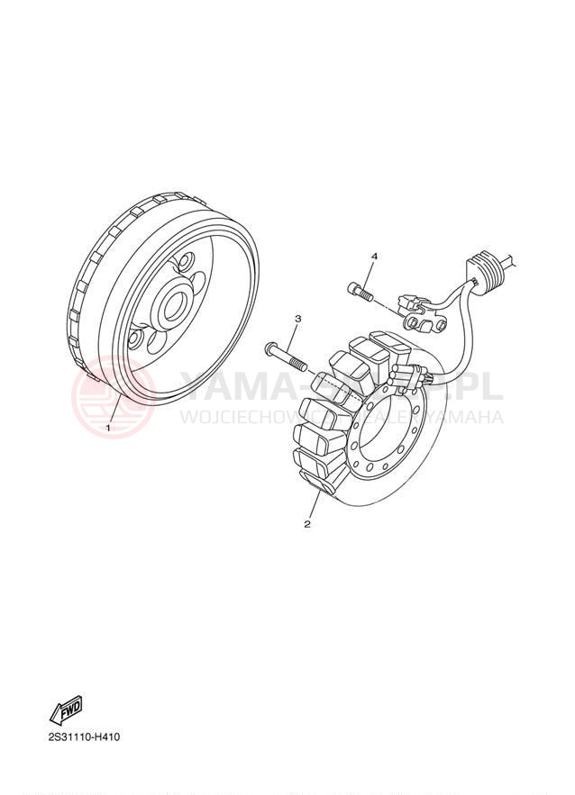 Schemat "prądnica" do Yamaha V MAX VMX17YB/VMX17YCB