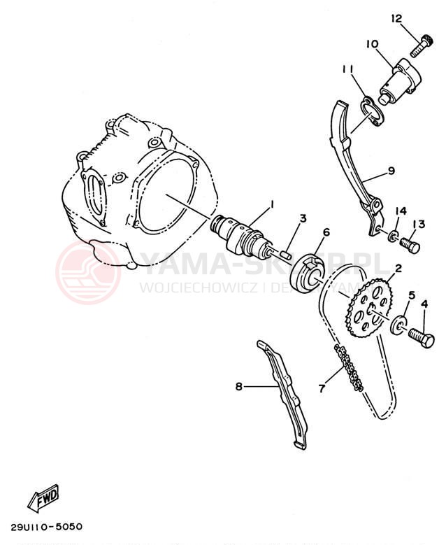 Schemat "Rozrząd - łańcuszek" do Yamaha YFB250UH