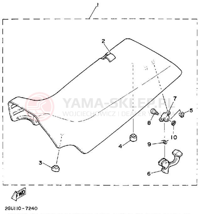Schemat "siedzenie" do Yamaha YFZ350D