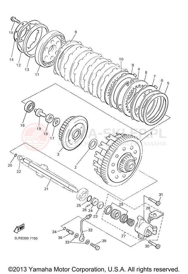 Schemat "sprzęgło" do Yamaha V-MAX VMX12VC/VMX12V