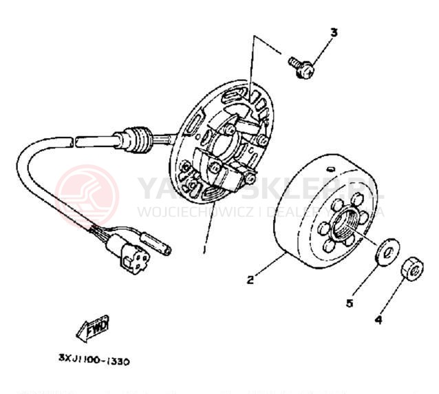 Schemat "prądnica" do Yamaha YZ125B