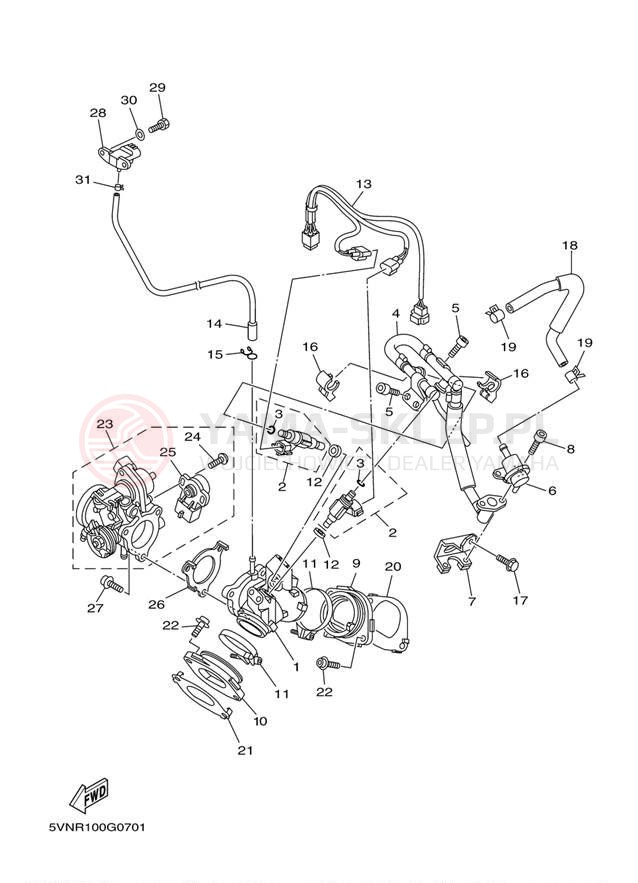 Schemat "Wtrysk paliwa" do Yamaha ROAD STAR S XV17ASYCB/XV17ASYB