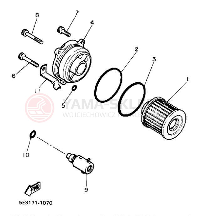 Schemat "Filtr oleju" do Yamaha VIRAGO 1100 XV1100AC/XV1100A