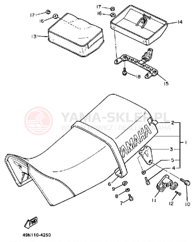 Schemat "siedzenie" do Yamaha XT600UC/XT600U