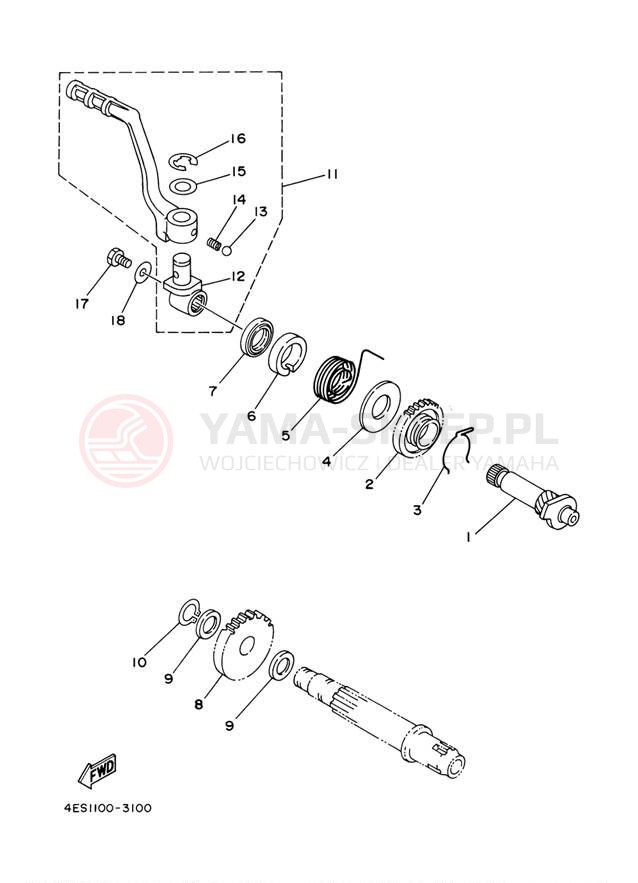 Schemat "rozrusznik" do Yamaha YZ80 YZ80M1