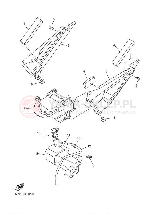 Schemat "Pokrywa boczna" do Yamaha FZ1 FZS1T/FZS1TC