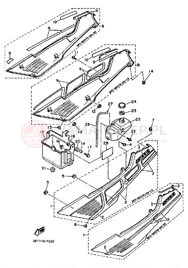 Schemat "Pokrywa boczna" do Yamaha FZ700TC/FZ700T